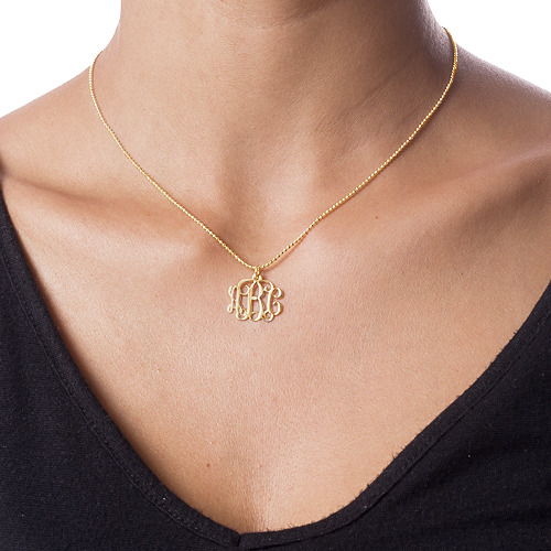 Personalized Monogram Necklace in 10k Gold