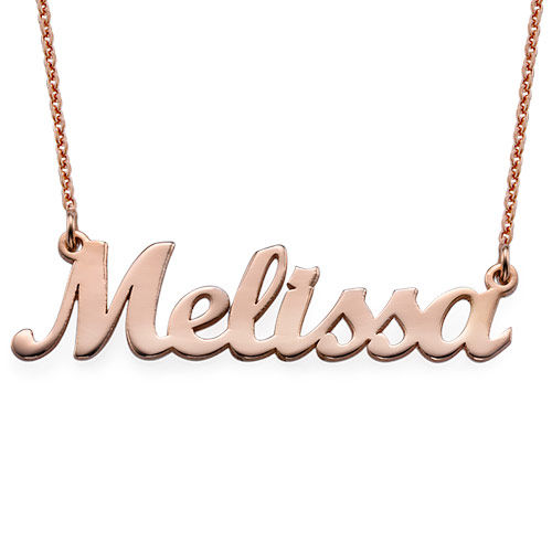 18k Rose Gold Plated Script Name Necklace