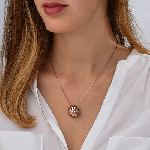 3D Monogram Necklace with Rose Gold Plating