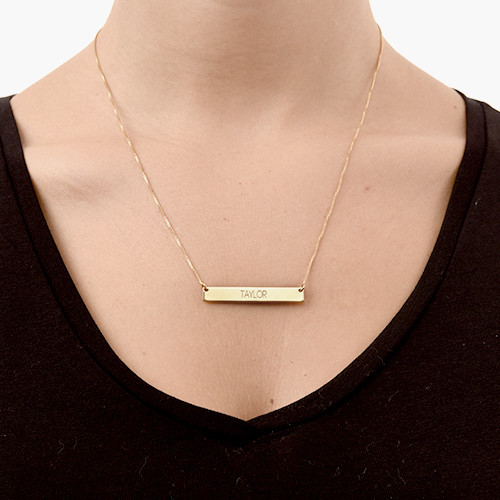 Bar Necklace in All Capital Letters