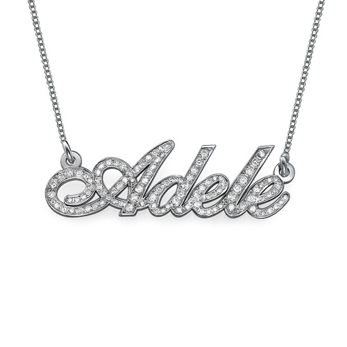 All Diamond 14k White Gold Personalized Necklace