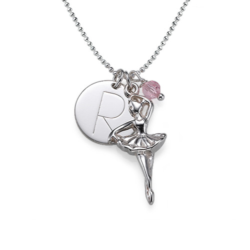 Ballerina Necklace with a Personalized Charm