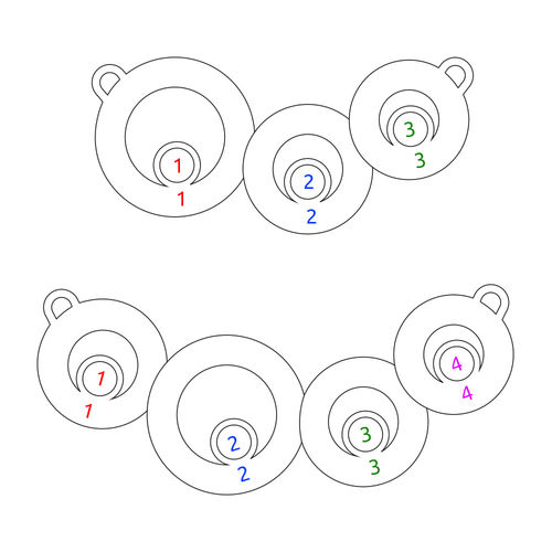 Circles Necklace with Engraving and Birthstones in Sterling Silver