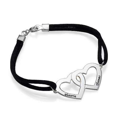 Couples Heart Charm Bracelet