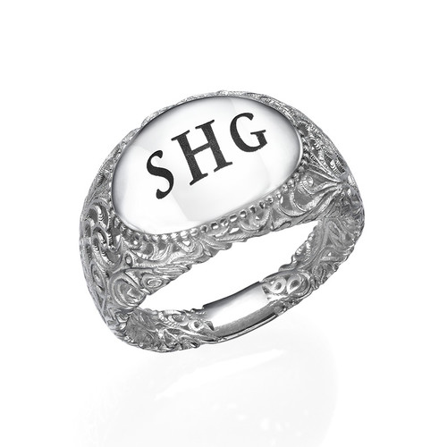 Filigree Signet Ring in Silver