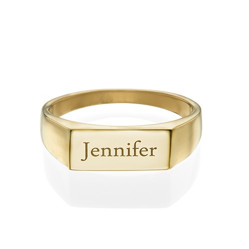 Engraved Signet Ring in Sterling Silver
