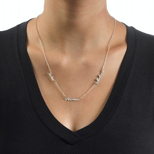 Multiple Name Necklace in Sterling Silver