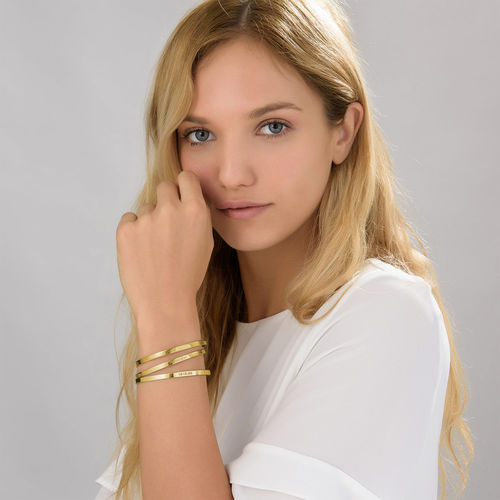 Numeral Date Bangle with 18K Gold plating