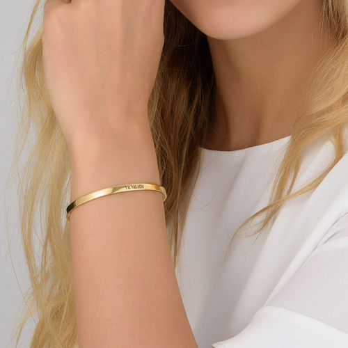 Numeral Date Bangle with 18K Gold plating
