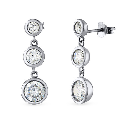 Past Present Future Cubic Zirconia Earrings