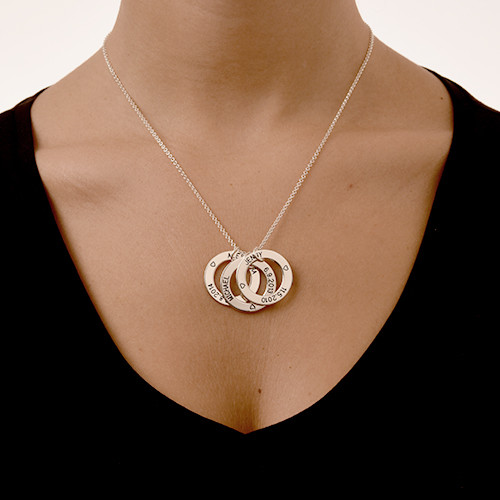 Perfect Gift for Mom - Engraved Family Circle Necklace