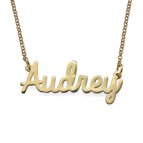 Personalized Jewelry - Cursive Name Necklace in 18k Gold Plating
