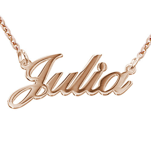 Personalized Classic Name Necklace in 18k Rose Gold Plating