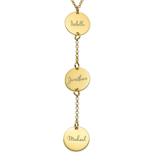 Personalized Y Necklace in Gold Plating
