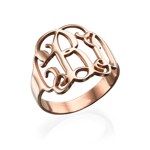 Rose Gold Plated Monogram Ring