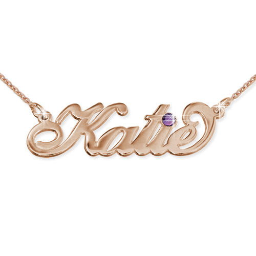 Rose Gold Plated Silver Swarovski Name Necklace