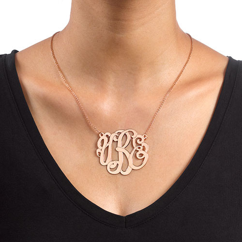 Rose Gold Plated XXL Premium Monogram Necklace