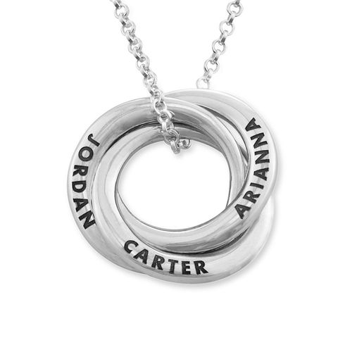 Russian Ring Necklace in Silver - Irregular Circle Design