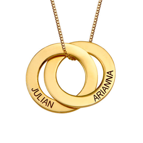 Russian Ring Necklace with 2 Rings - Gold Plated