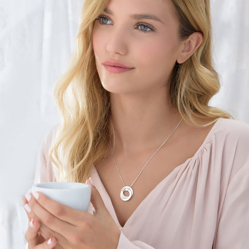 Russian Ring Necklace with 2 Rings in Sterling Silver