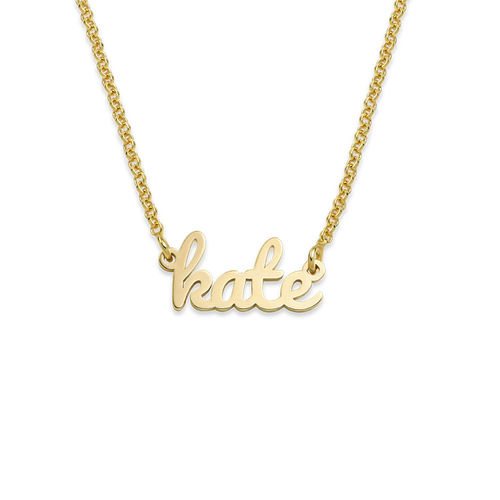 Script Name Necklace with 18K Gold Plating