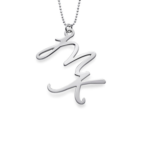 Two Initial Necklace in Sterling Silver