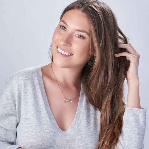 Small 14k Gold Classic Name Necklace
