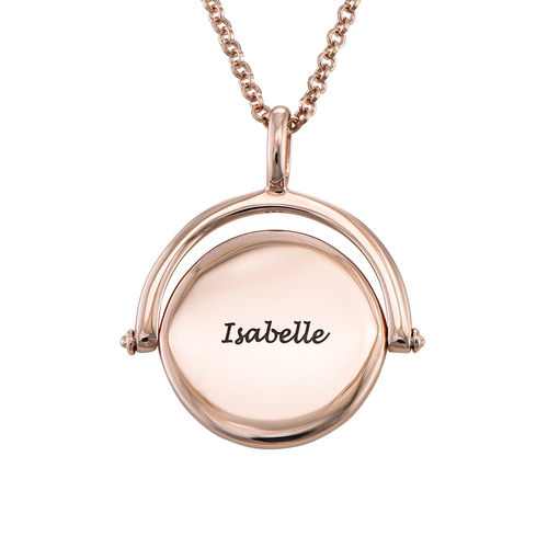 Spinning Infinity Pendant Necklace in Rose Gold Plating