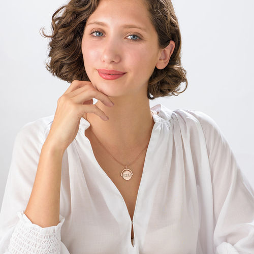 Spinning Infinity Pendant Necklace in Rose Gold Plating