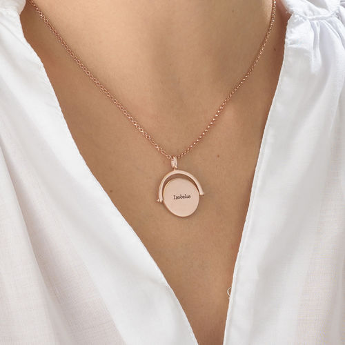 Spinning Infinity Pendant Necklace in Rose Gold Plating