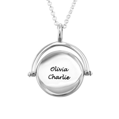 Spinning Infinity Pendant Necklace in Silver