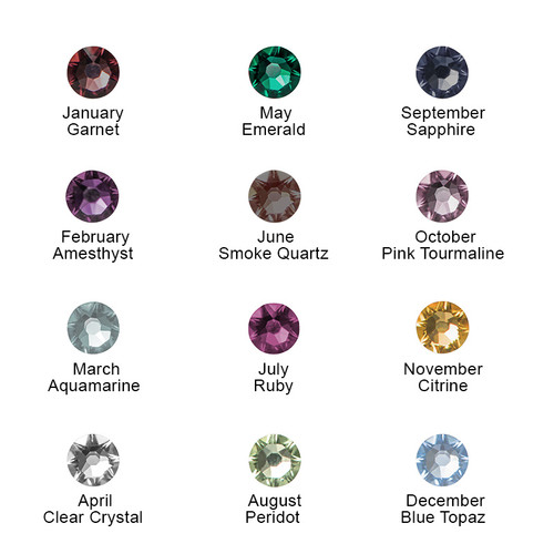 Stackable Engraved Ring with Birthstone in Sterling Silver