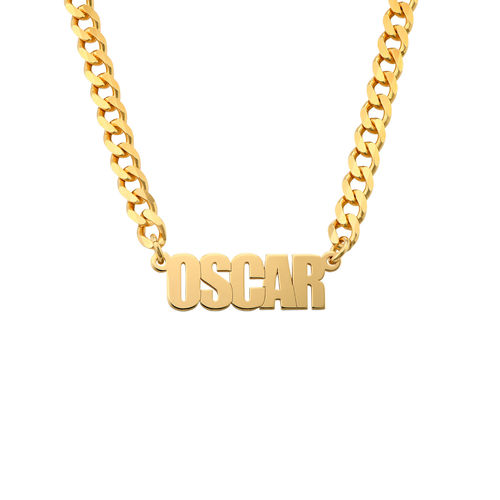 Thick Chain Name Necklace in 18k Gold Plating