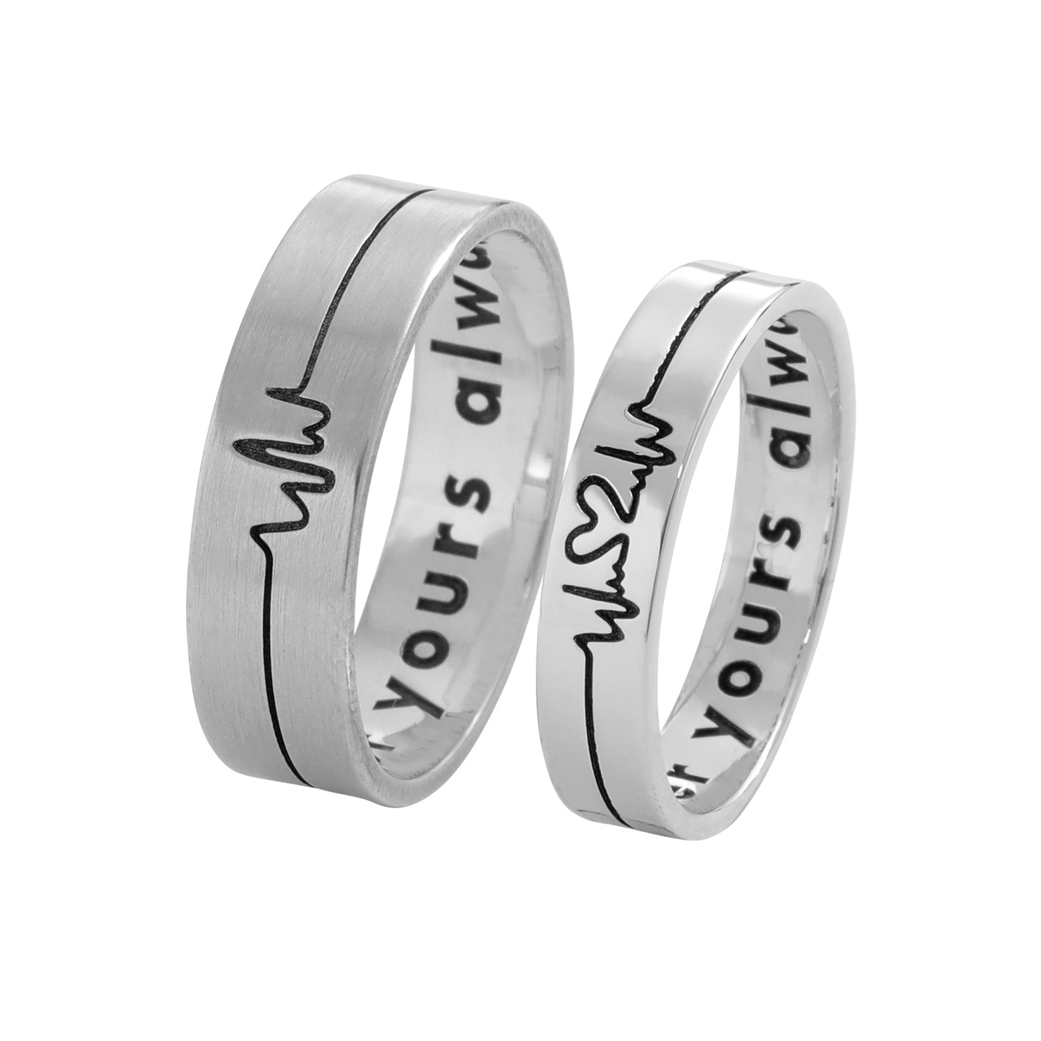 Heartbeat Couple Rings